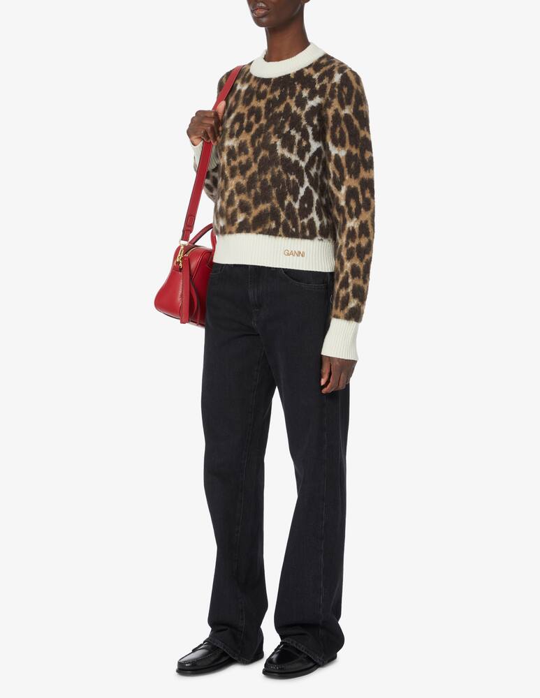 rinascente Ganni Maglione girocollo crop - Marrone