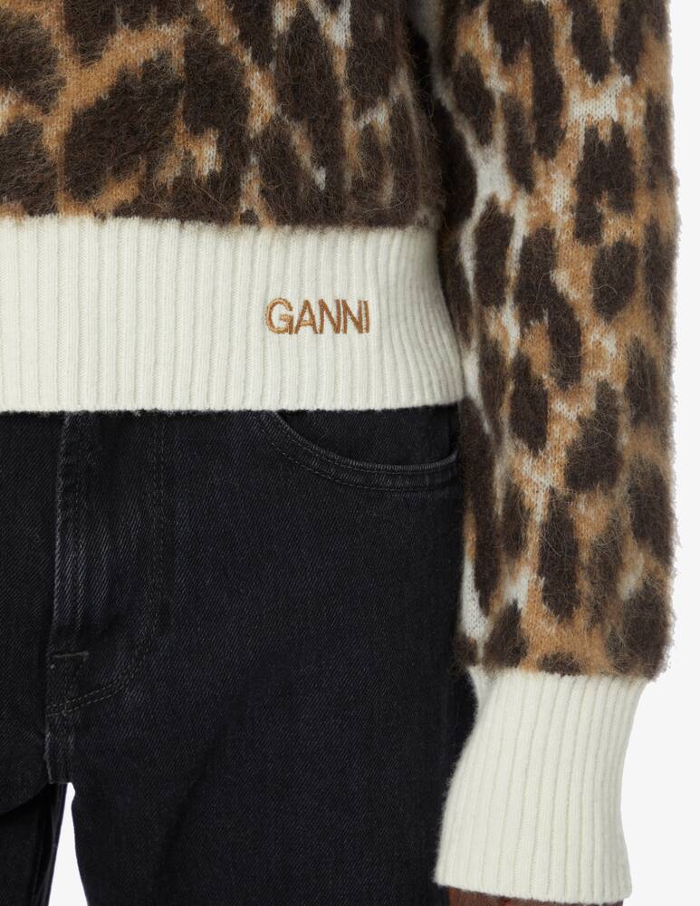 rinascente Ganni Maglione girocollo crop - Marrone