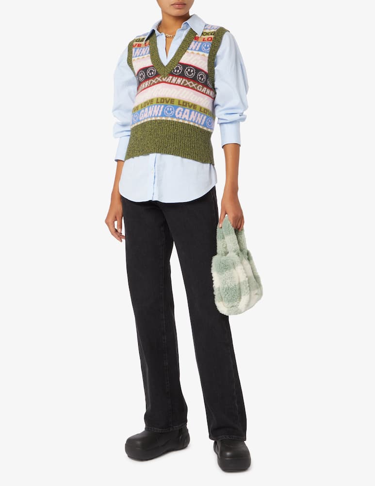 rinascente Ganni Gilet crop a righe - Multicolor