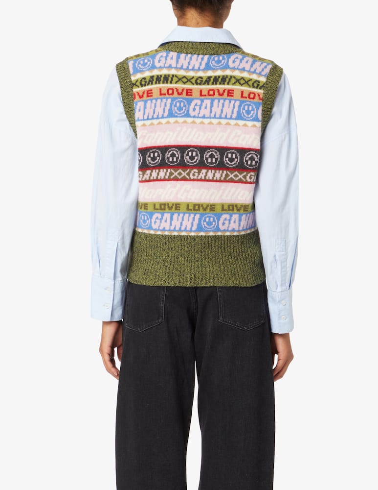 rinascente Ganni Gilet crop a righe - Multicolor