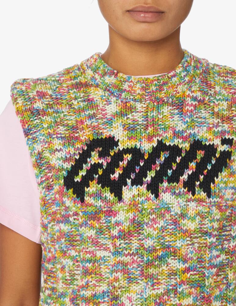 rinascente Ganni Gilet in misto cotone con logo - Multicolor