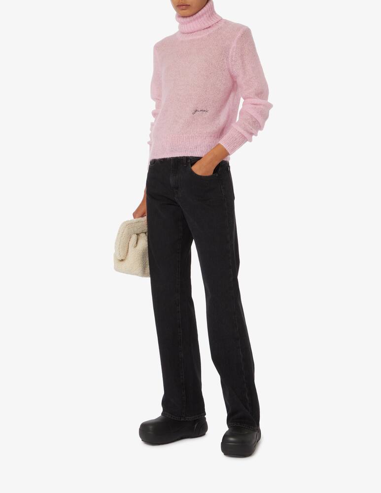 rinascente Ganni Minilogo high neck jumper - Pink