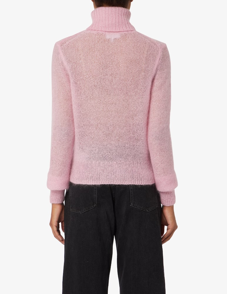 rinascente Ganni Minilogo high neck jumper - Pink