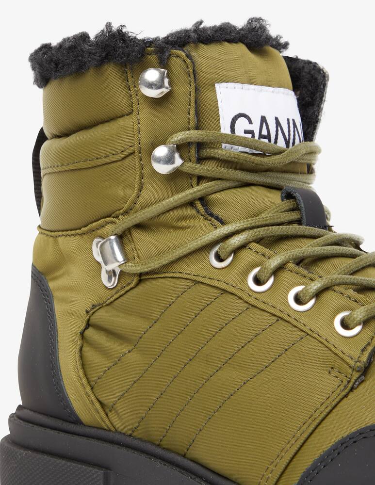 rinascente Ganni Cleated Lace Up Hiking Boot - Yellow