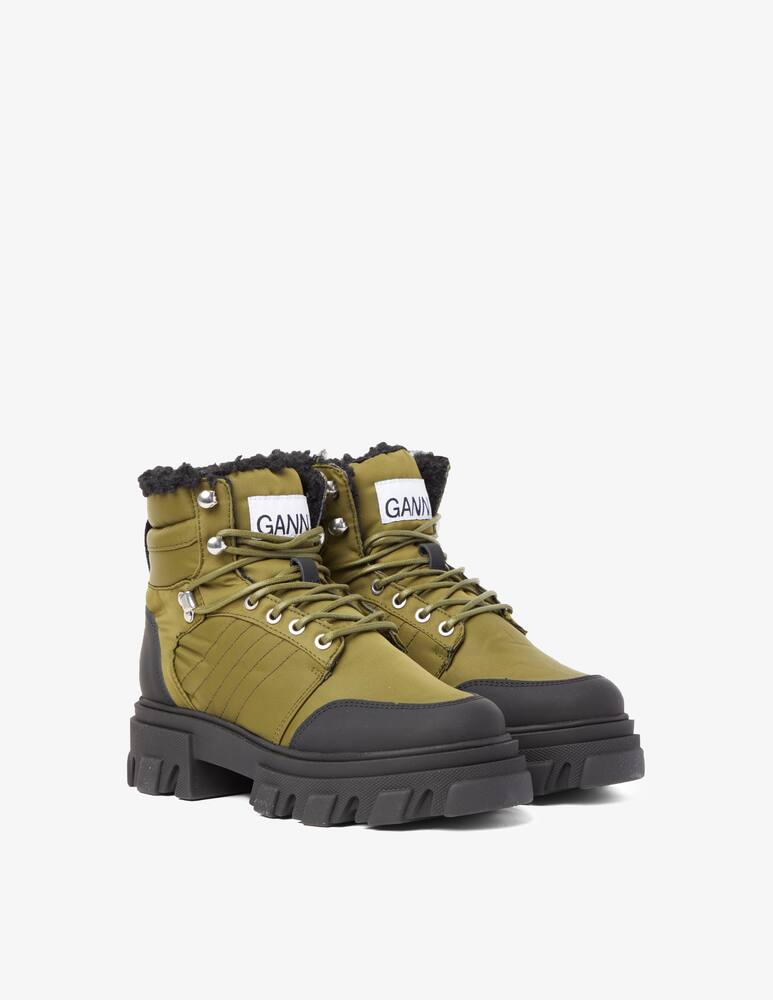 rinascente Ganni Cleated Lace Up Hiking Boot - Yellow
