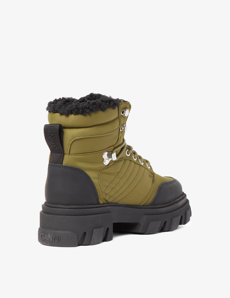 rinascente Ganni Cleated Lace Up Hiking Boot - Yellow