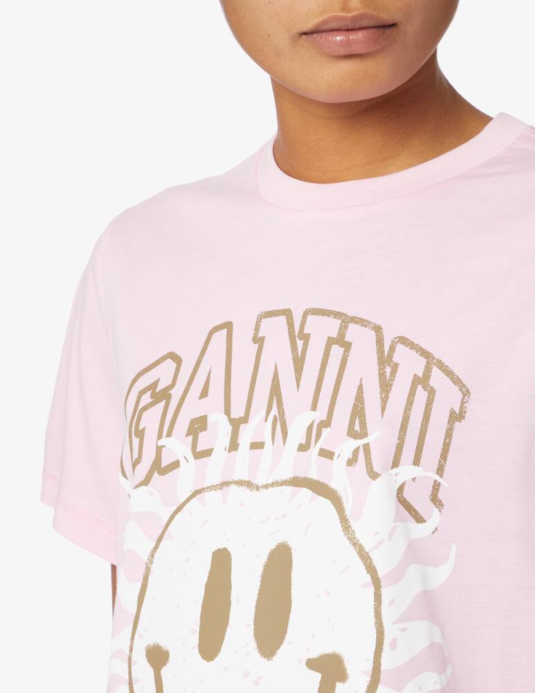 rinascente Ganni Smile cotton t-shirt - Pink