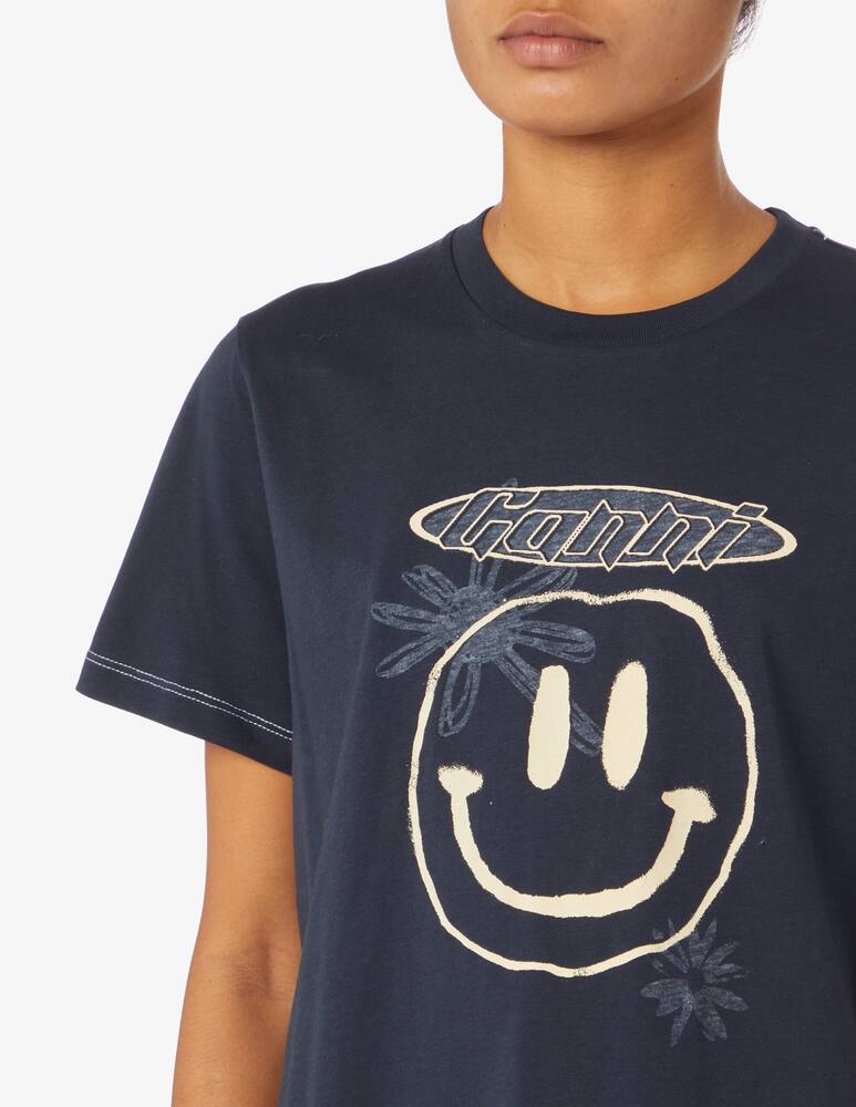 Ganni Smile Angel cotton t-shirt - Blue - picture 4 Ganni Smile Angel cotton t-shirt - Blue - picture 4