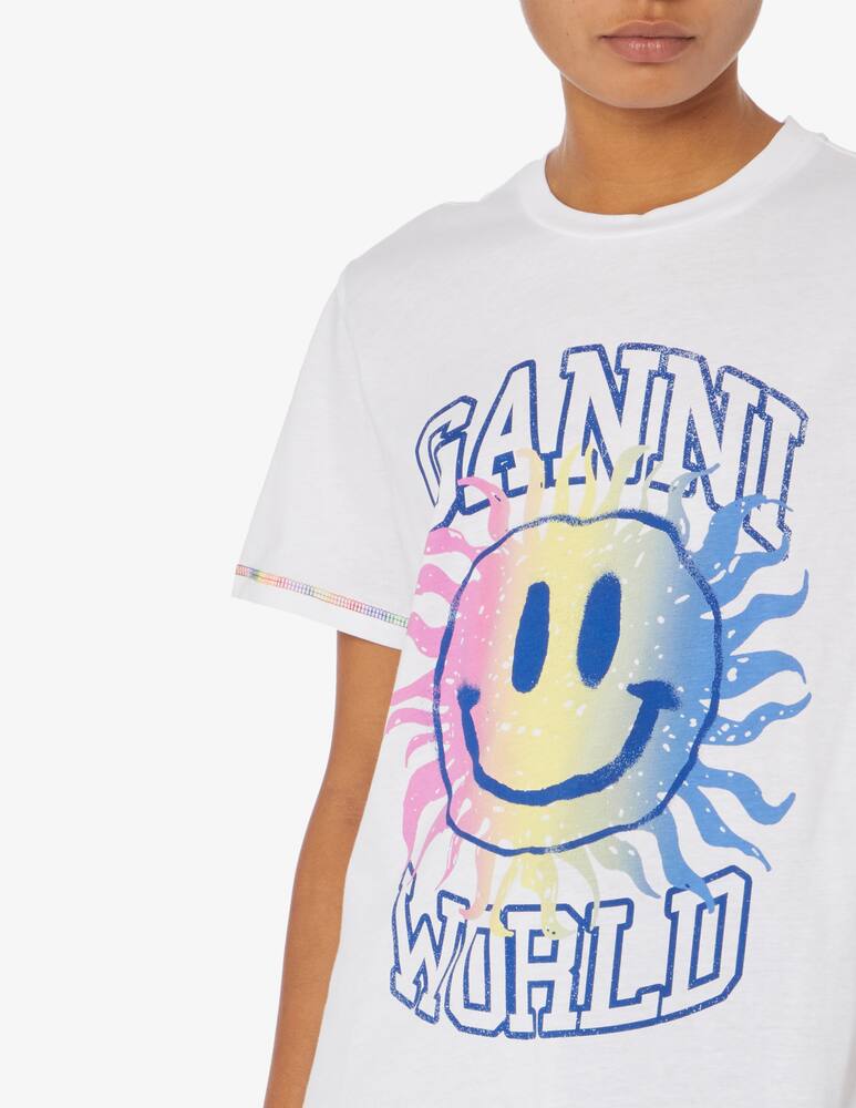 rinascente Ganni Smile cotton t-shirt - White