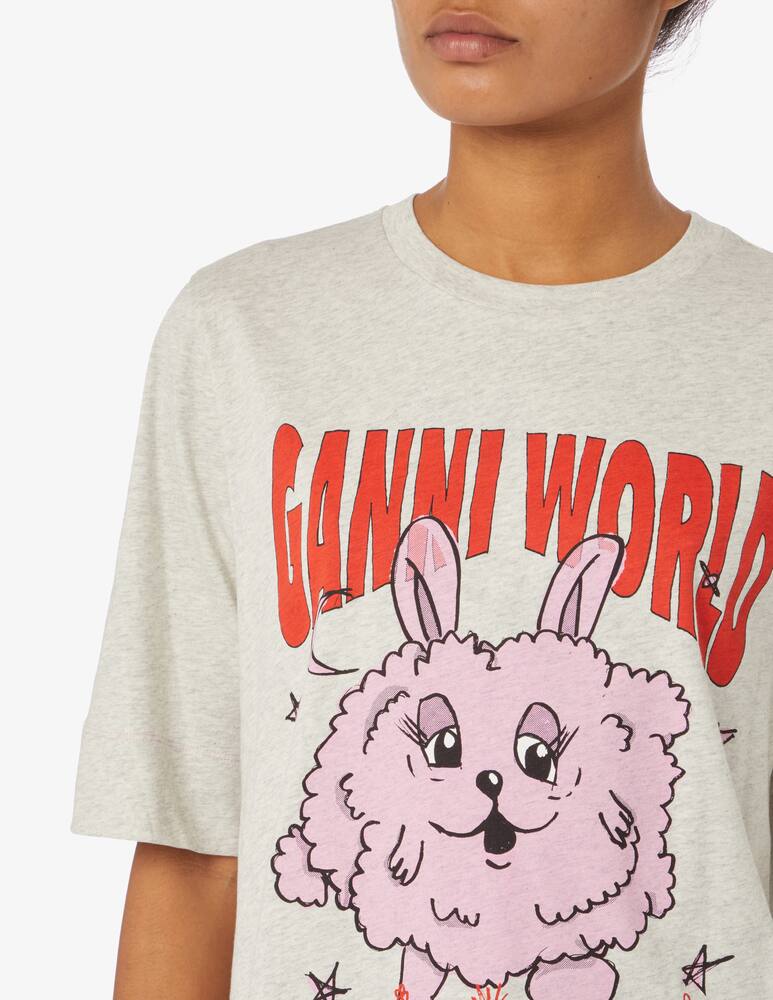 rinascente Ganni T-shirt stampa ganni world - Grigio
