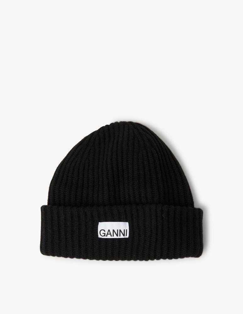 Ganni Cappellino in misto lana con logo - immagine 1 Ganni Cappellino in misto lana con logo - immagine 1