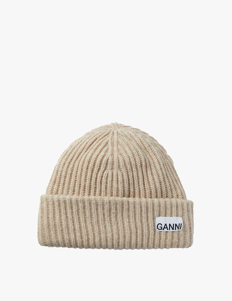 Ganni Cappellino in misto lana con logo - immagine 1 Ganni Cappellino in misto lana con logo - immagine 1