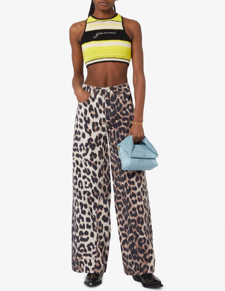 rinascente Ganni Jozey print denim trousers