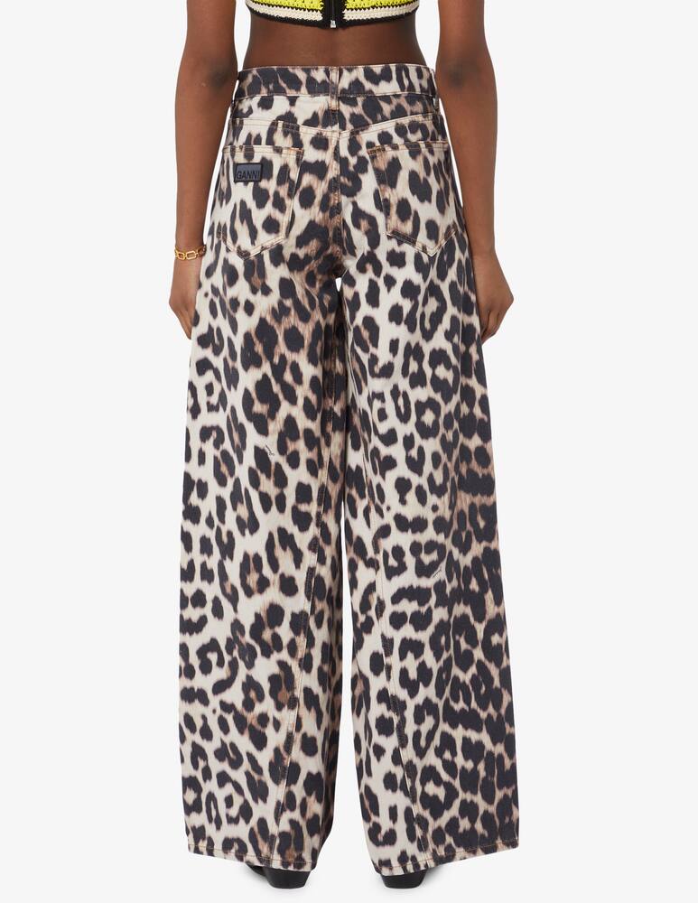 rinascente Ganni Jozey print denim trousers
