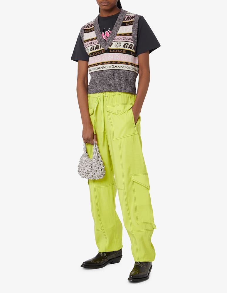 rinascente Ganni Graphic v-neck vest