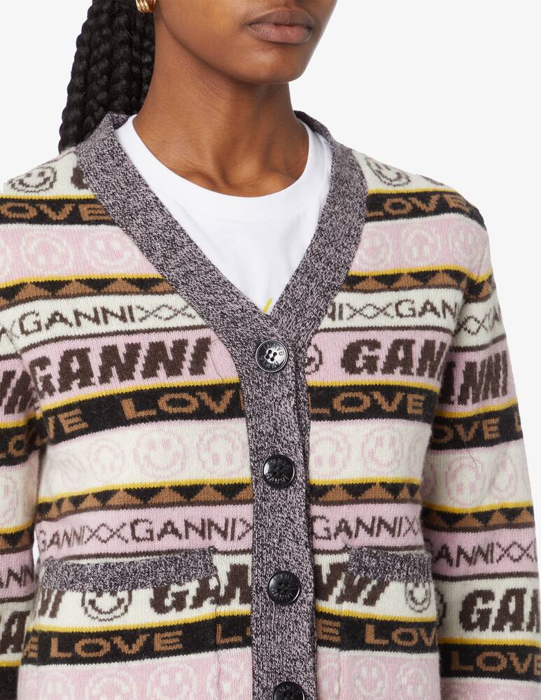 rinascente Ganni Graphic cardigan