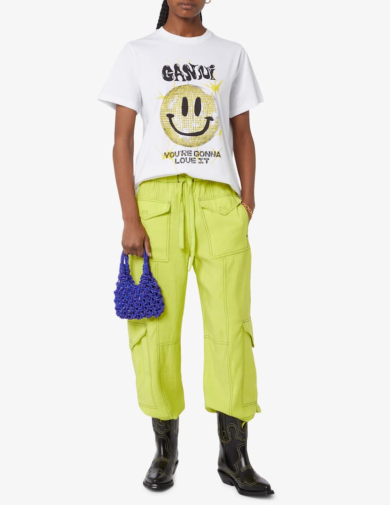 rinascente Ganni T-shirt smile logo  - Bianco