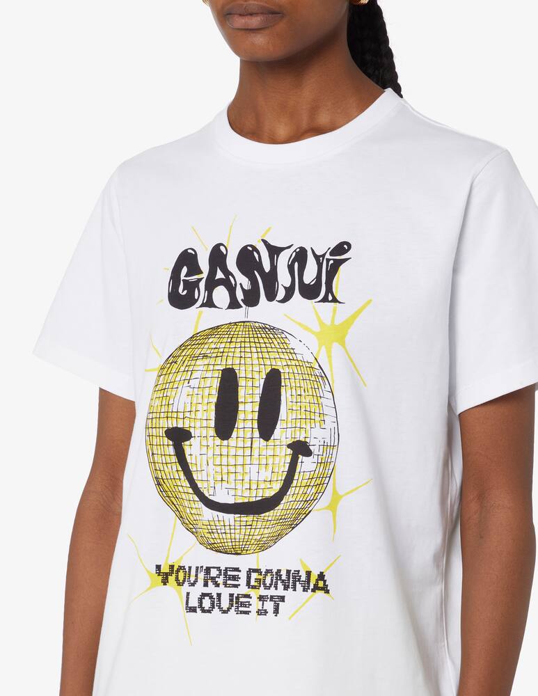 Ganni T-shirt smile logo - White - picture 4 Ganni T-shirt smile logo - White - picture 4