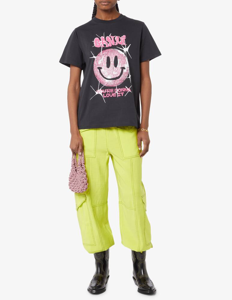 rinascente Ganni T-shirt over smile logo - Grey