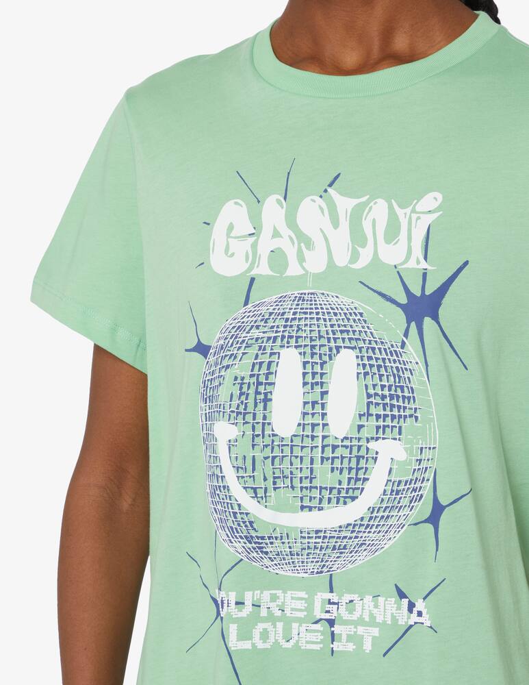 rinascente Ganni T-shirt smile logo - Green