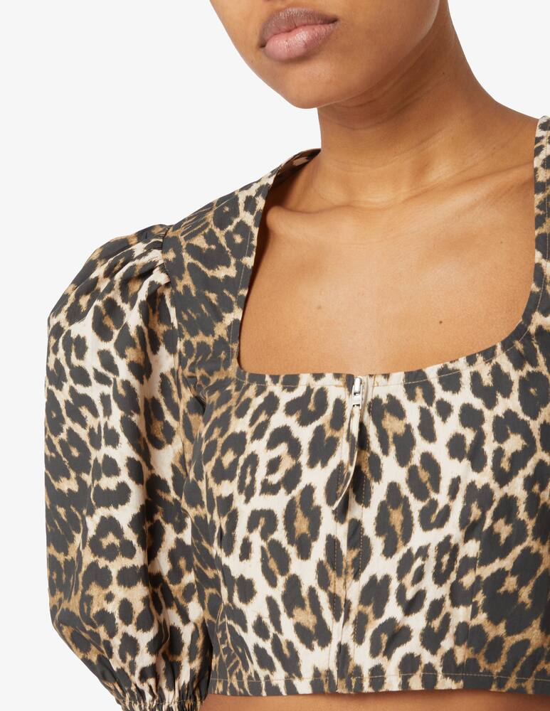 rinascente Ganni Cropped zipper blouse