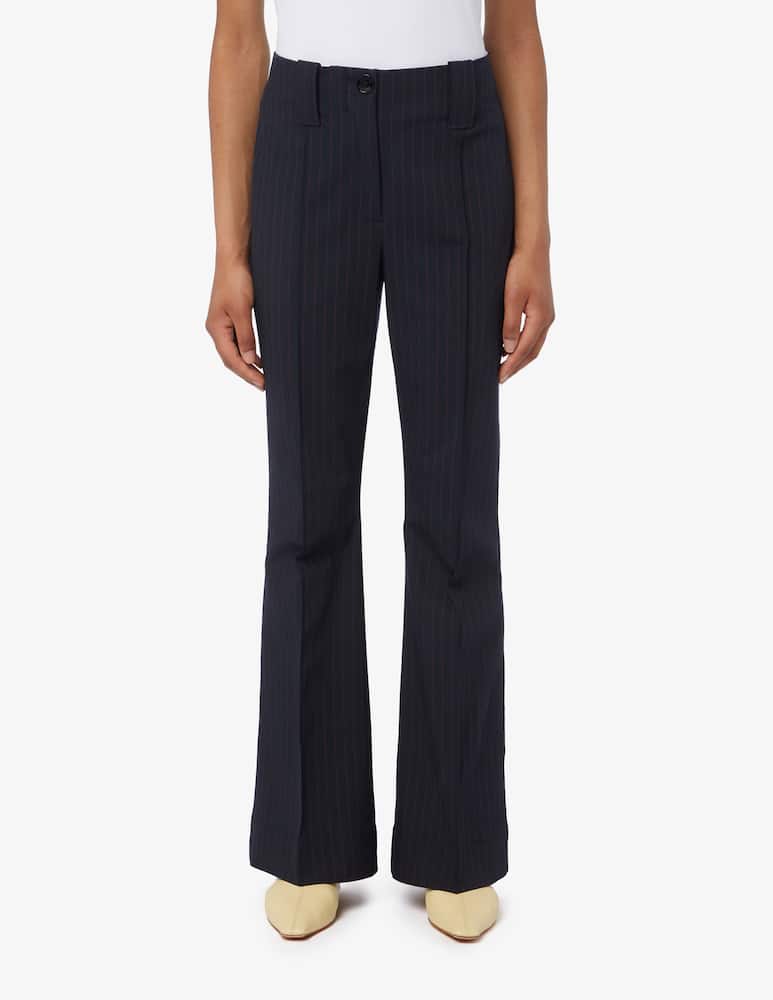 Ganni Pantaloni bootcut a vita media con righe - immagine 1 Ganni Pantaloni bootcut a vita media con righe - immagine 1