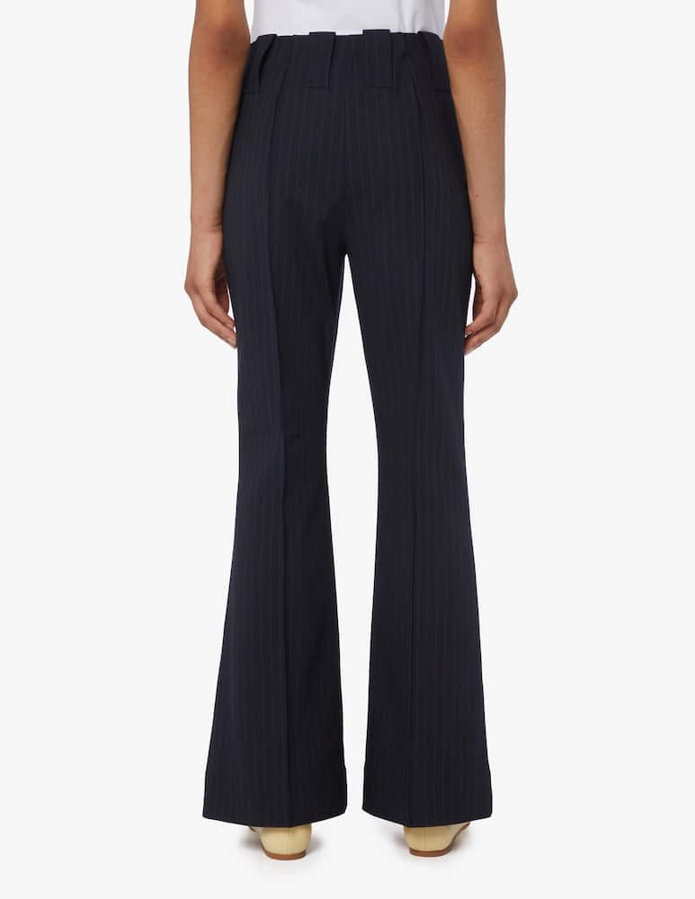 rinascente Ganni Stripe bootcut mid waist trousers