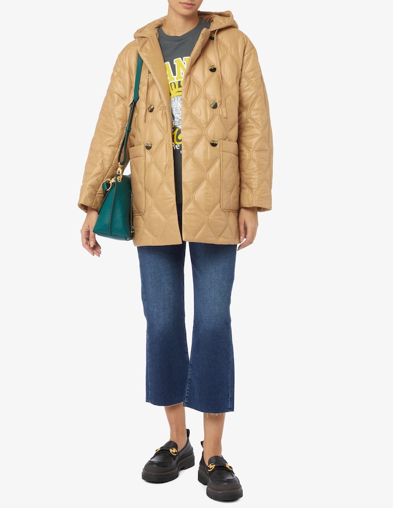 rinascente Ganni Shiny quilt hooded jacket