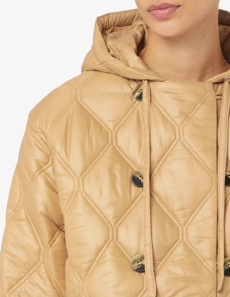 rinascente Ganni Shiny quilt hooded jacket