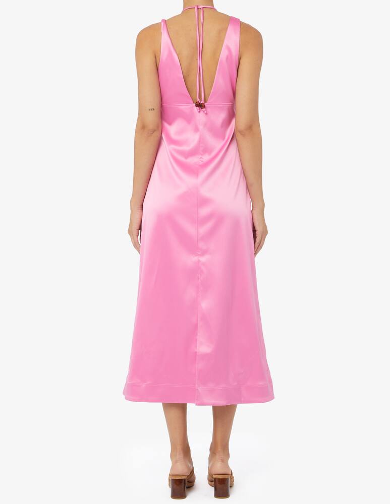 rinascente Ganni Double satin halter-neck dress