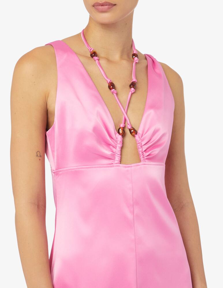 rinascente Ganni Double satin halter-neck dress