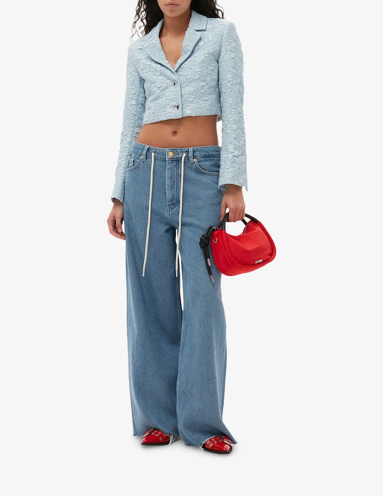 rinascente Ganni Heavy wide drawstring jeans