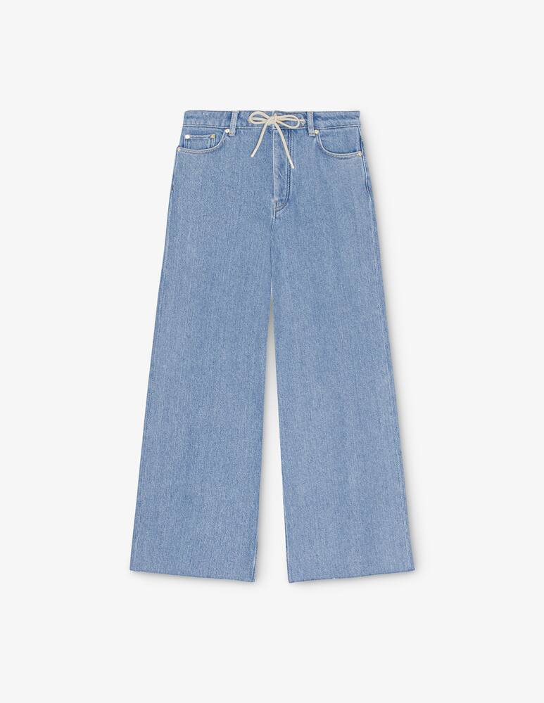 rinascente Ganni Heavy wide drawstring jeans
