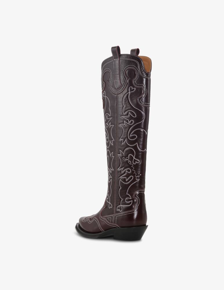rinascente Ganni Leather cowboy boots
