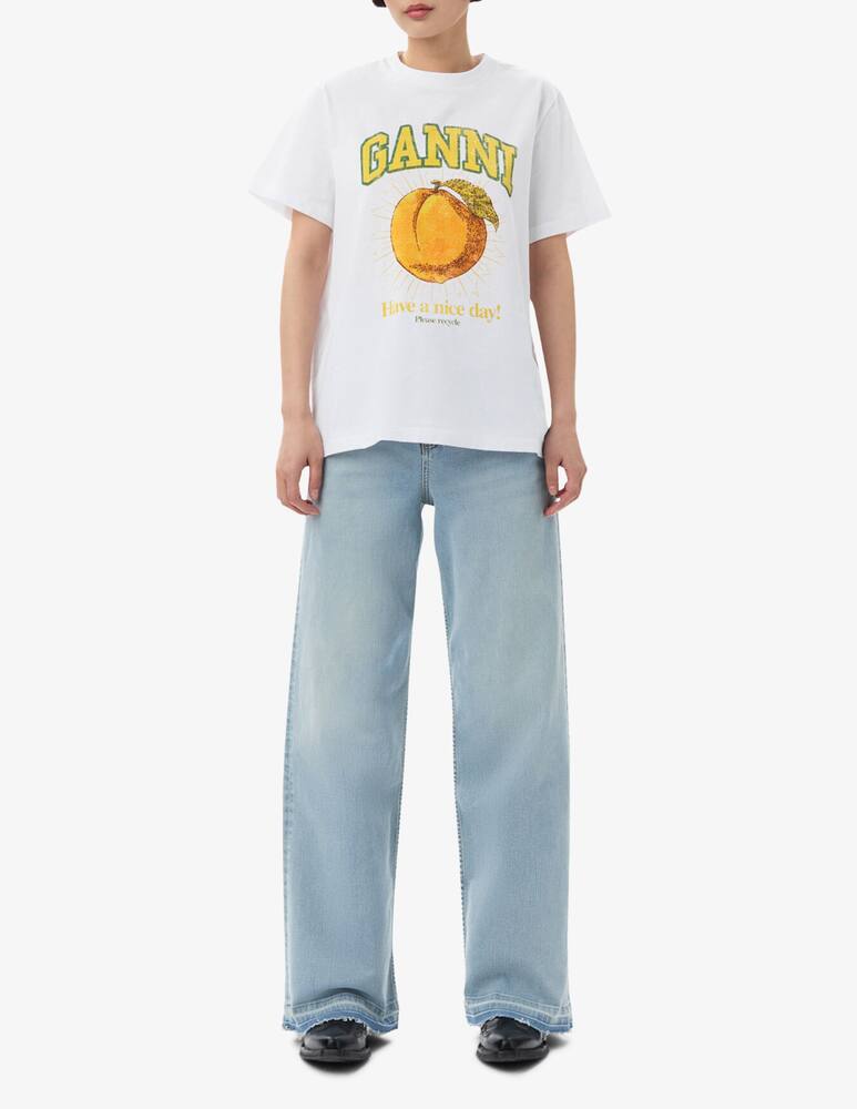 rinascente Ganni Peach graphic t-shirt