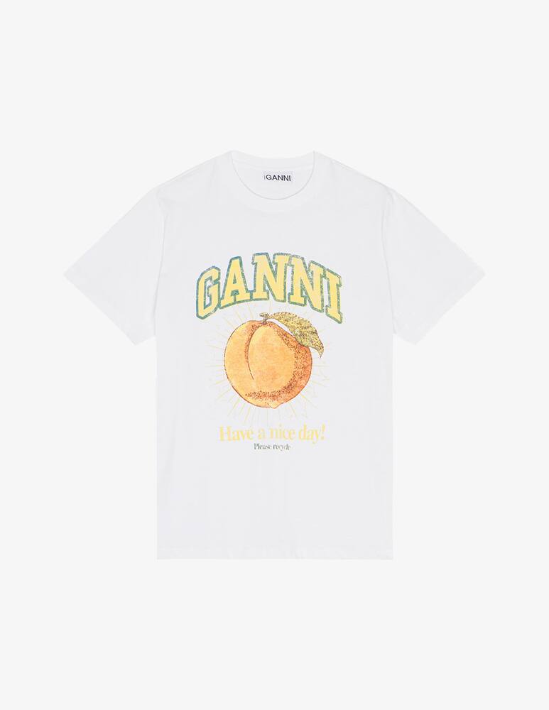 rinascente Ganni Peach graphic t-shirt