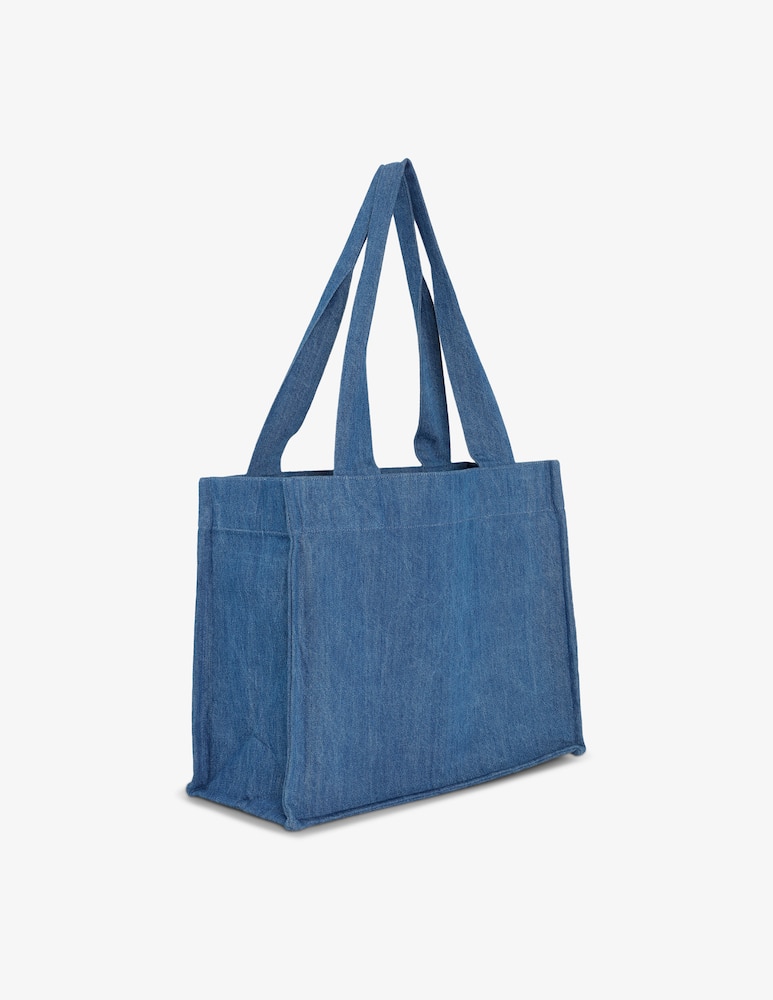 rinascente Ganni Denim shopper bag