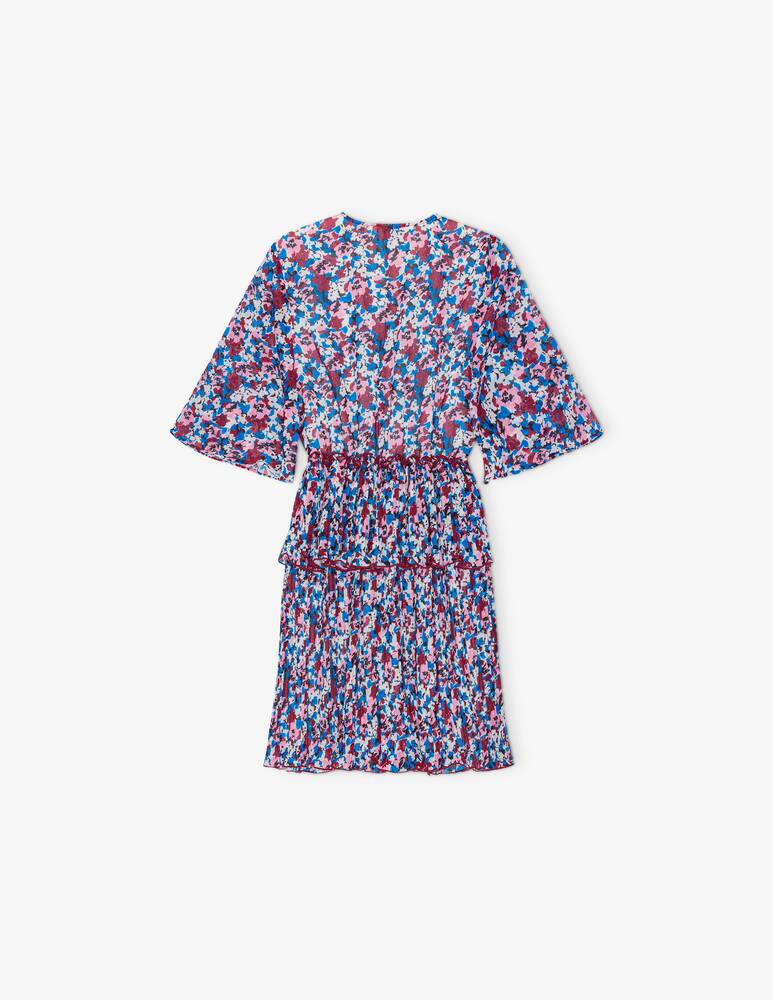 rinascente Ganni Pleated v-neck flounce mini dress