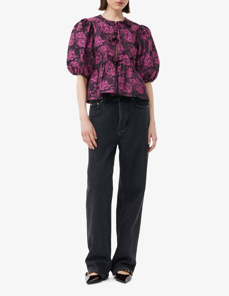 rinascente Ganni Blusa con peplo in jacquard botanico