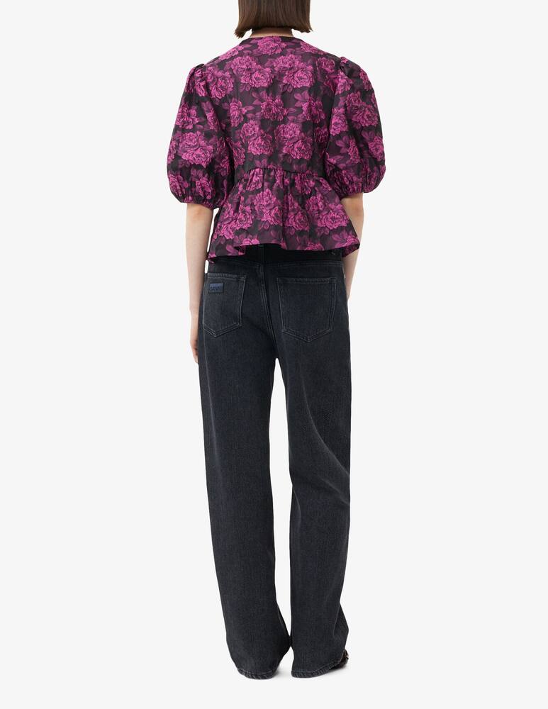 rinascente Ganni Blusa con peplo in jacquard botanico