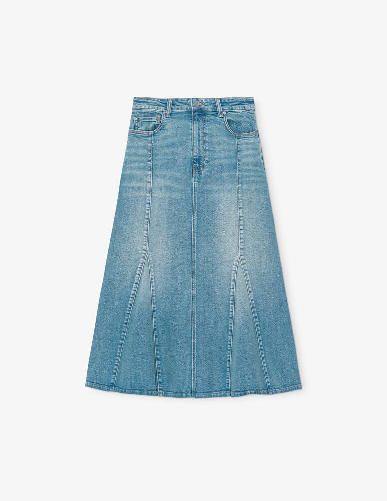 rinascente Ganni Tint denim peplum skirt