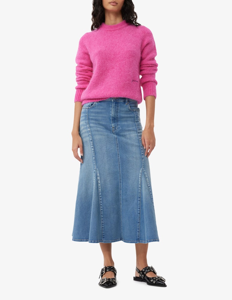 rinascente Ganni Tint denim peplum skirt