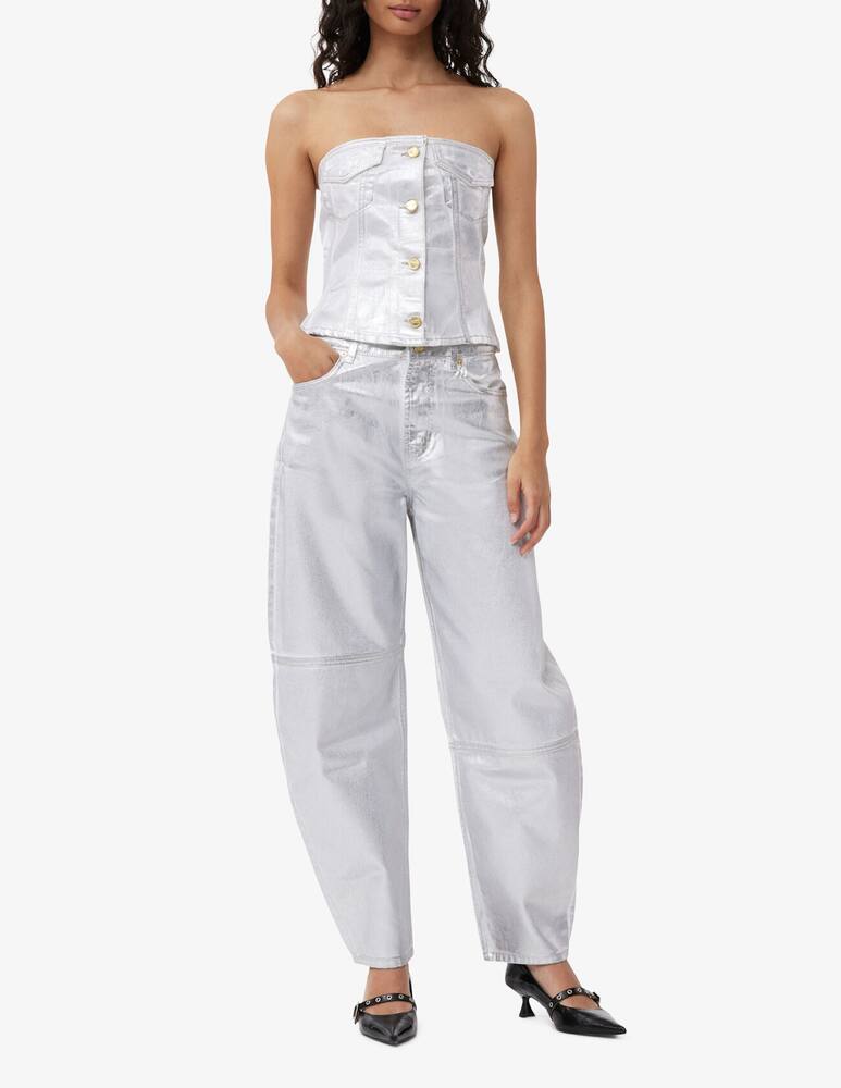 rinascente Ganni Foil denim stary jeans