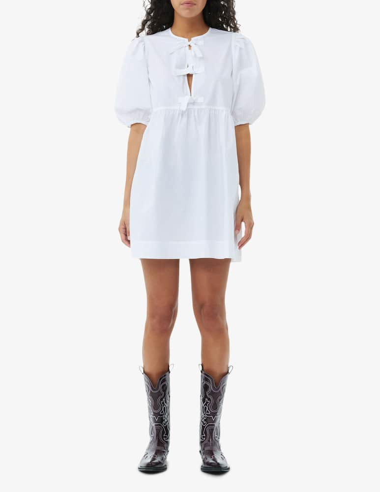 rinascente Ganni Abito in cotone con laccetti