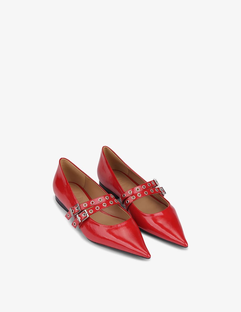 rinascente Ganni Ballerina 2fibbie Eyelets