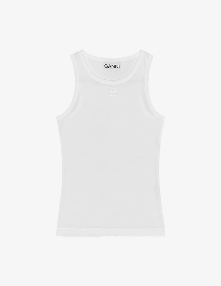 rinascente Ganni Ribbed jersey tank top
