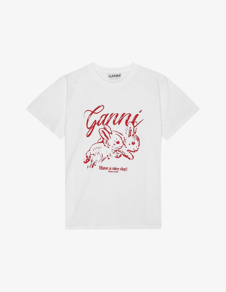 rinascente Ganni Bunnies print t-shirt