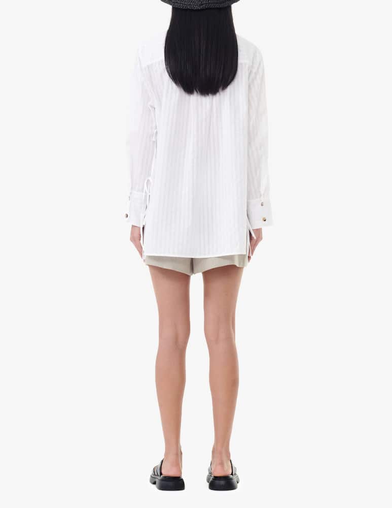 Ganni Camicia oversize a righe tono su tono - immagine 3 Ganni Camicia oversize a righe tono su tono - immagine 3