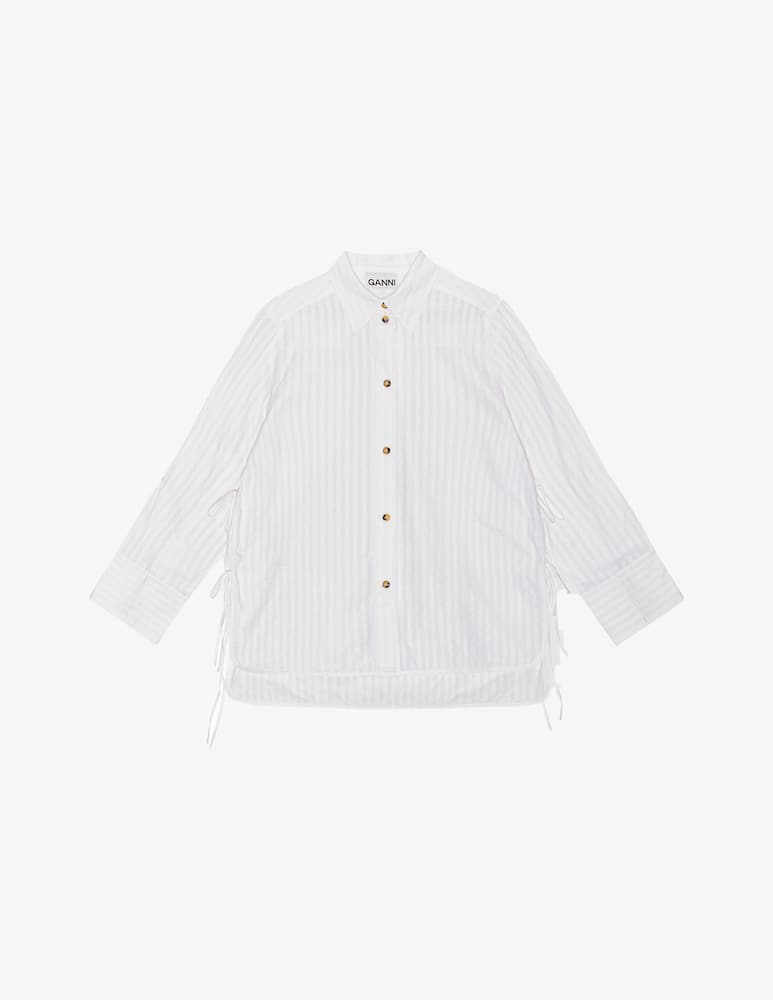 rinascente Ganni Camicia oversize a righe tono su tono