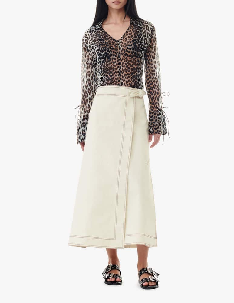 Ganni Camicia slim in chiffon stampato - immagine 2 Ganni Camicia slim in chiffon stampato - immagine 2